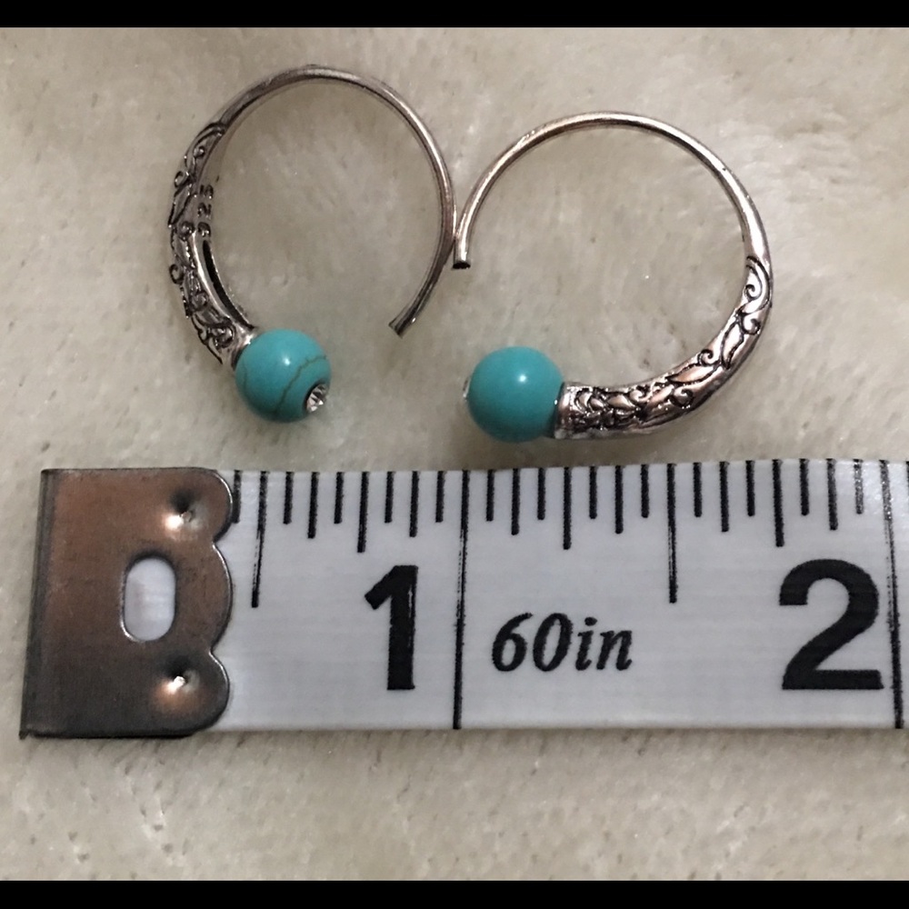 Sterling silver western hoop earrings